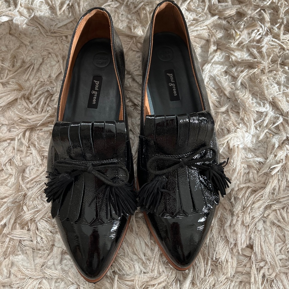 Paul Green Black Patent Loafers Size 6